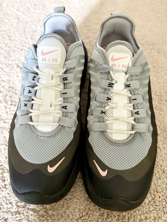 Nike Air Max Shoes - Nike Air Max Grey & Black Sneakers with Pink Swoosh